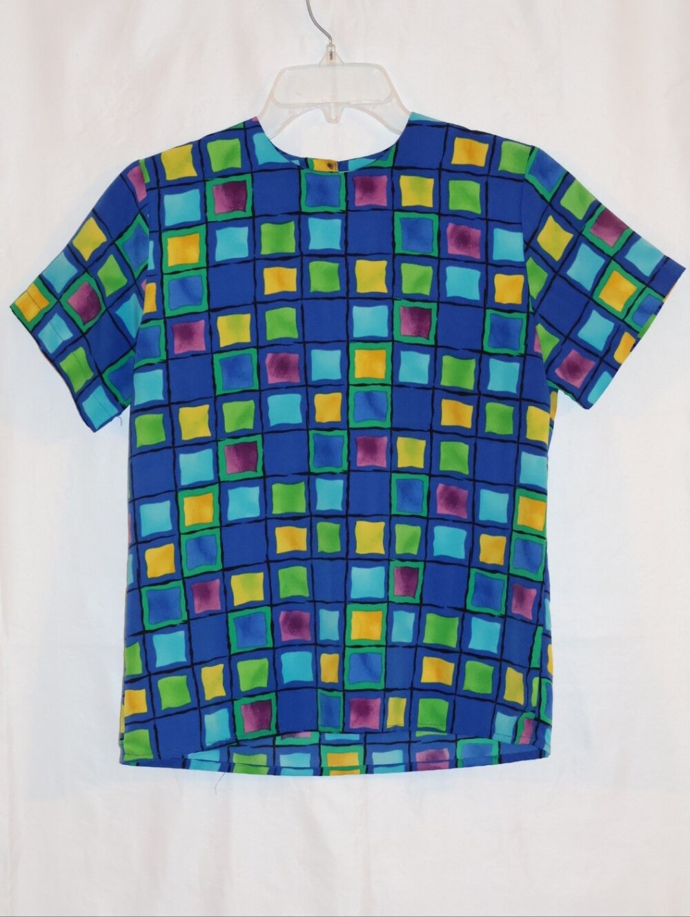 Notations Vintage 1990s Geometric Print Blouse.